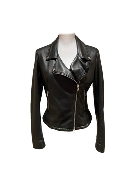 Elevenone Giacca in pelle nera Taglia M