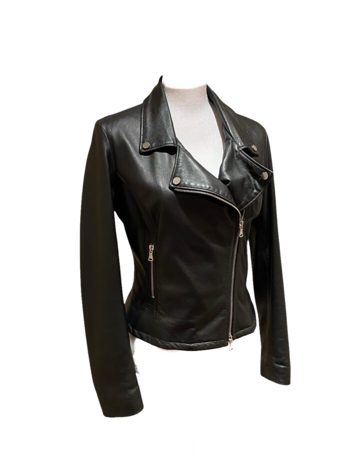 Elevenone Giacca in pelle nera Taglia M