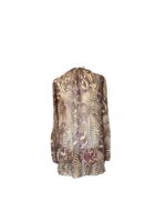 Blusa Tunica Blumarine in 100% Seta Fantasia Astratta & Viola Made in Italy