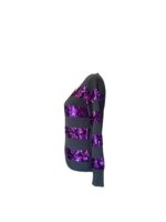 Maglione Ice Iceberg Grigio in Lana e Cachemire a Righe con Paillettes Viola S