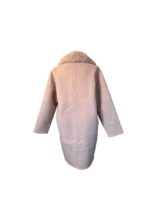 Cappotto P.A.R.O.S.H. Handmade Rosa Cipria in 100% Lana con Collo in Pelliccia