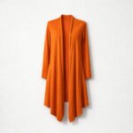 Cardigan Lungo Blumarine Arancione in 70% Kashmir e 30% Seta Tg. IT 44