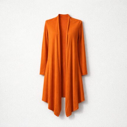 Cardigan Lungo Blumarine Arancione in 70% Kashmir e 30% Seta Tg. IT 44