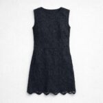 Abito Corto Scervino Street Nero in Pizzo Floral con Orlo Festonato Tg. IT 42