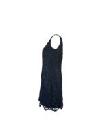 Abito Corto Scervino Street Nero in Pizzo Floral con Orlo Festonato Tg. IT 42