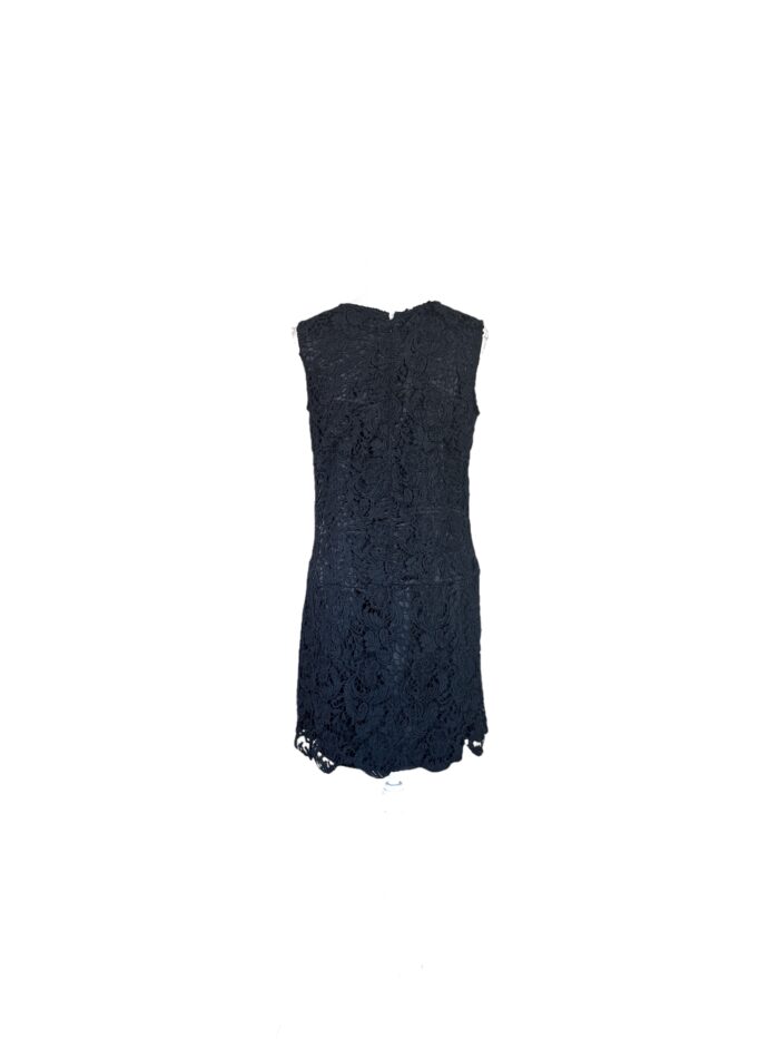 Abito Corto Scervino Street Nero in Pizzo Floral con Orlo Festonato Tg. IT 42